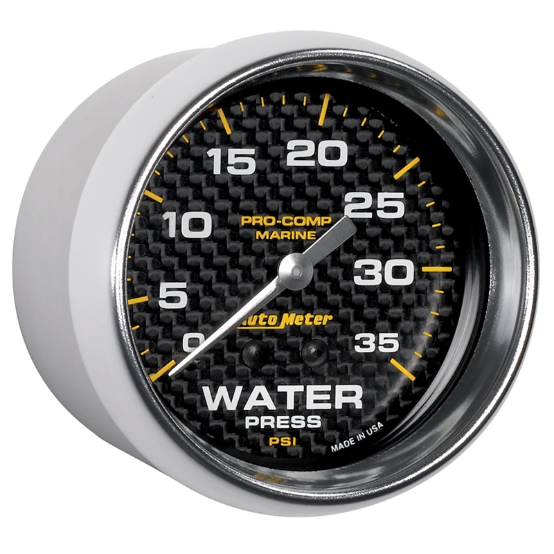 Autometer Marine Carbon Fiber Mechanical 2-5/8in 0-35PSI Water Pressure Gage thumbnail 9