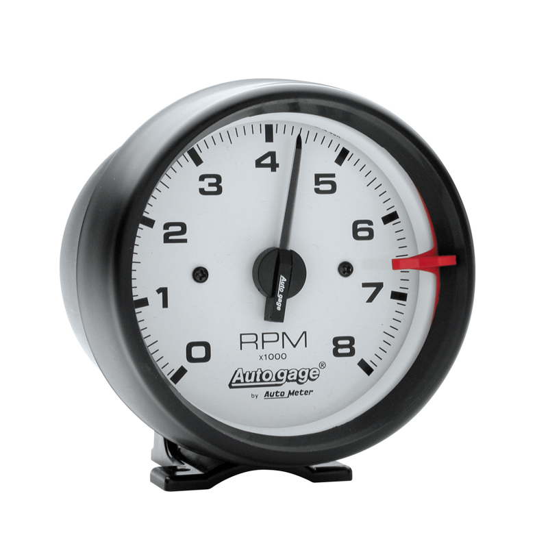 Autometer Autogage 3-3/4in Black with White Face 8,000 RPM Pedestal Mount Tachometer thumbnail 2