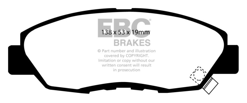 EBC 97 Acura CL 2.2 Ultimax2 Front Brake Pads thumbnail 4