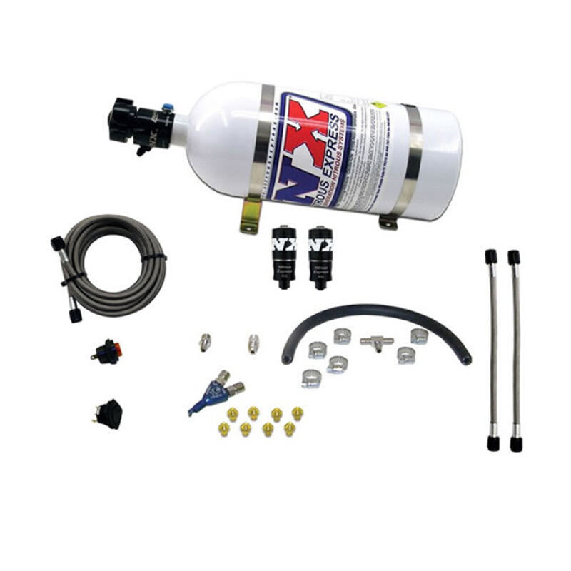 Nitrous Express Hitman EFI Single Nozzle Piranha Nitrous Kit (35-75HP) w/15lb Bottle