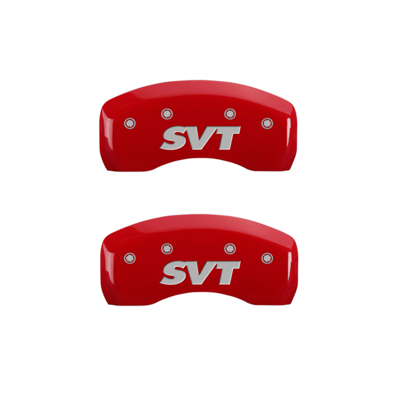 MGP 4 Caliper Covers Engraved Front & Rear SVT Red finish silver ch thumbnail 3