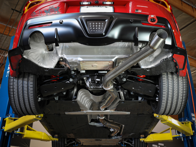aFe POWER Takeda 2020 Toyota Supra L6-3.0L (t) 3.5in 304 SS CB Exhaust 4in Brushed Finish Tip thumbnail 6