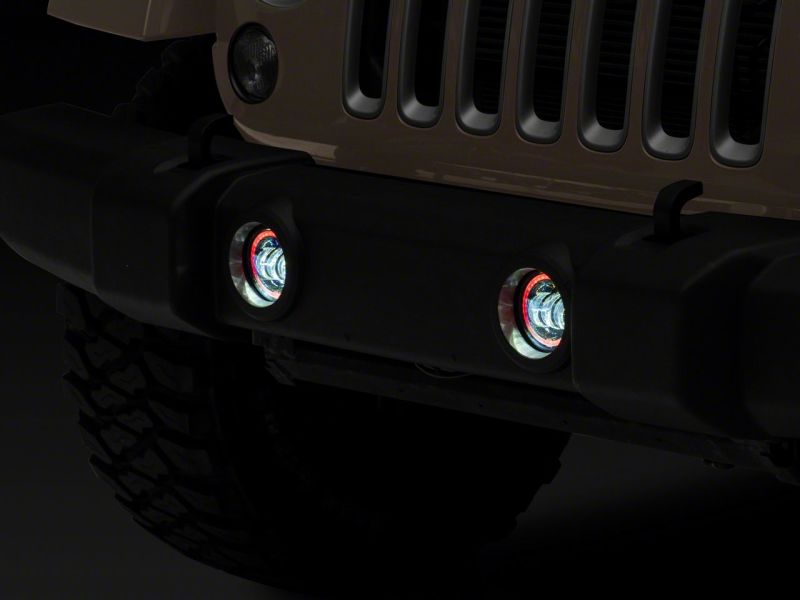 Raxiom 07-18 Jeep Wrangler JK Axial Series 4-In LED Fog Lights w/ RGB Halo thumbnail 3