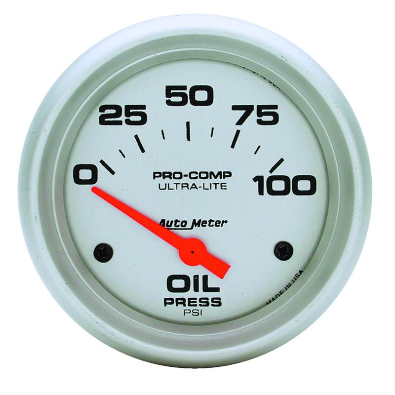 Autometer Ultra-Lite 66.7mm Short Sweep Electronic 0-100 PSI Oil Pressure Gauge