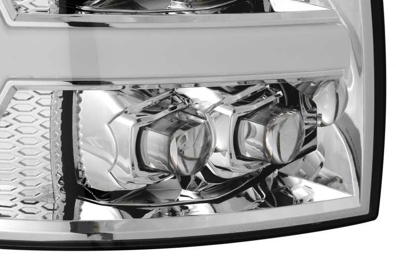 AlphaRex 07-13 Chevy 1500HD NOVA LED Proj Headlights Plank Style Chrm w/Activ Light/Seq Signal thumbnail 4