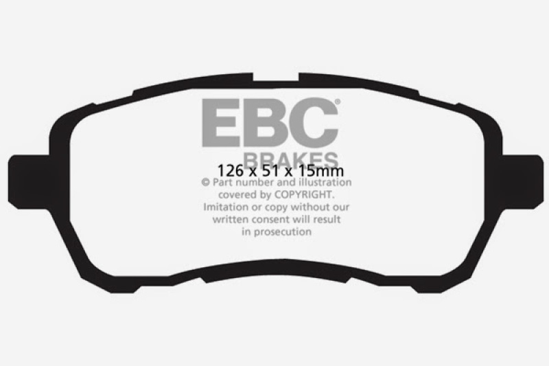 EBC 10+ Mazda 2 1.5 Greenstuff Front Brake Pads thumbnail 5