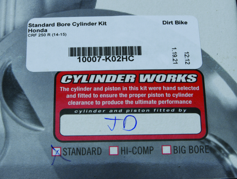 Cylinder Works 14-15 Honda CRF 250 R 250cc Standard Bore High Compression Cylinder Kit 14.1:1 Comp.