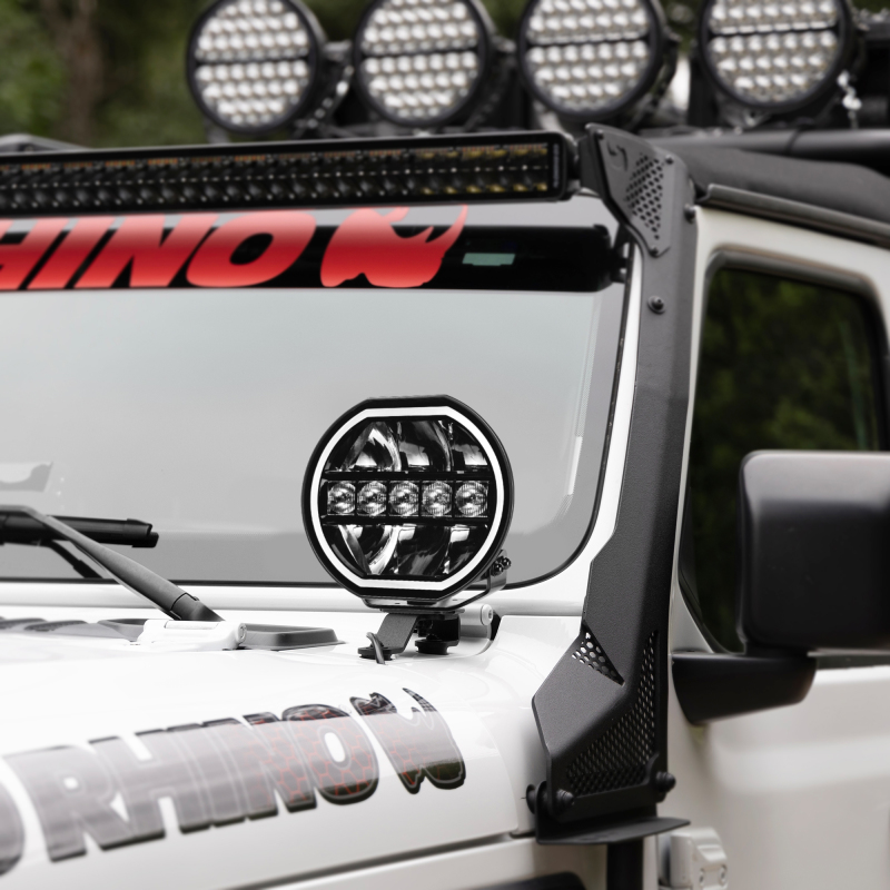 Go Rhino Xplor Blackout Series Maxline LED Hi/Low Beam w/Multi DRL (Surface Mount) 7in. - Blk thumbnail 5