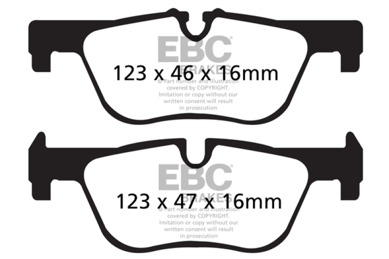 EBC 14+ BMW 228 Coupe 2.0 Turbo ATE calipers Ultimax2 Rear Brake Pads thumbnail 2
