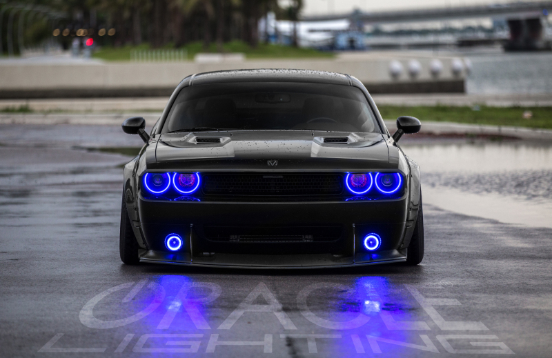 Oracle Dodge Challenger 08-14 LED Waterproof Fog Halo Kit - ColorSHIFT thumbnail 6