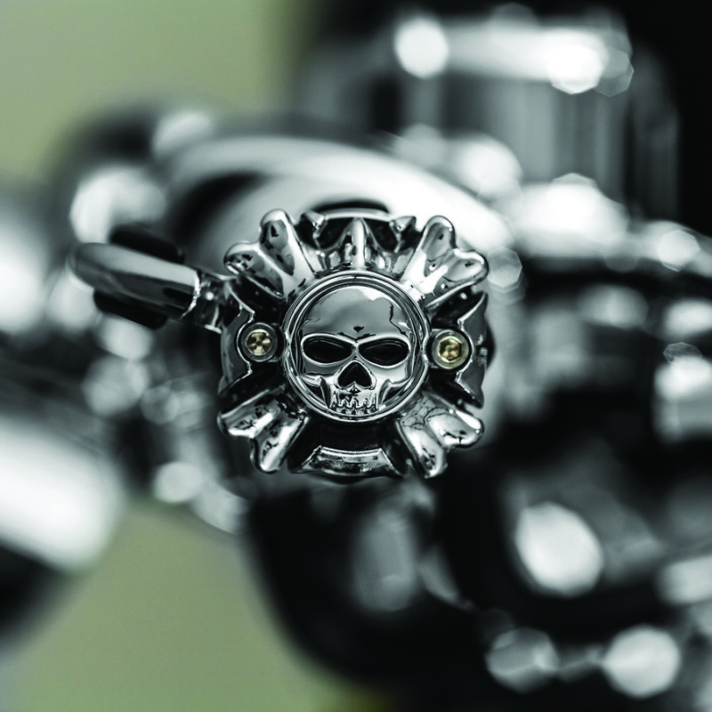 Kuryakyn Replacement Zombie Grip Emblems With Throttle Boss Chrome thumbnail 3
