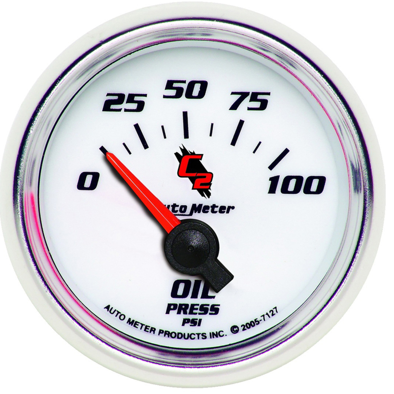 Autometer C2 52mm Electric 0-100 PSI Oil Pressure Gauge thumbnail 4