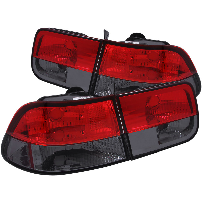 ANZO 1996-2000 Honda Civic Taillights Red/Smoke thumbnail 2
