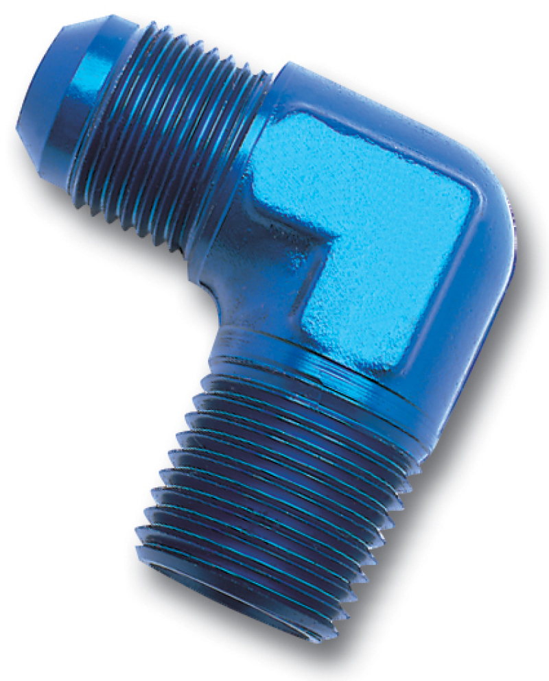 Russell Performance -8 AN to 3/8in NPT 90 Degree Flare to Pipe Adapter (Blue) thumbnail 8