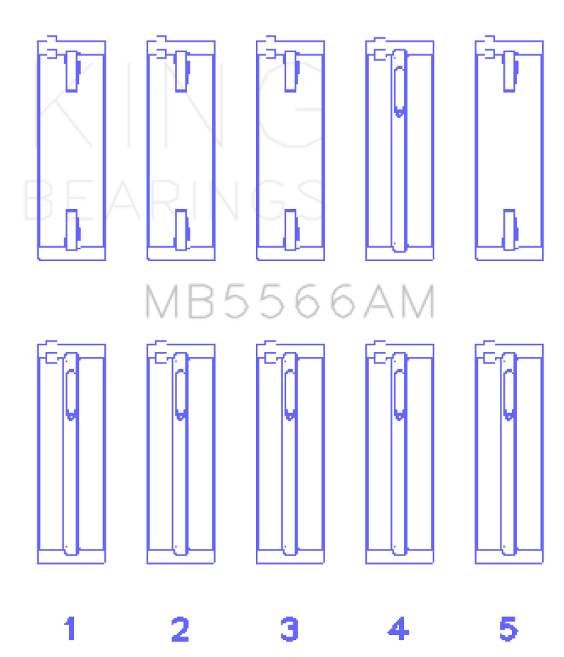 King Engine Bearings Audi A4 1.8L AEB (Size +.25 Oversized) Main Bearing Set thumbnail 3