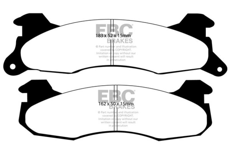 EBC 83-93 Ford Mustang 2.3 (Rear Rotors) Yellowstuff Rear Brake Pads thumbnail 6