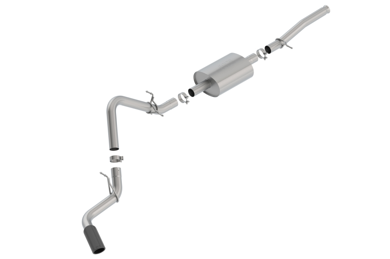 Borla 2019 Silv/Sierra C/B Exhaust S-Type 1500 5.3L V8 2DR REG. CAB, STD. BED WB 126 Blk Chrome Tip thumbnail 2