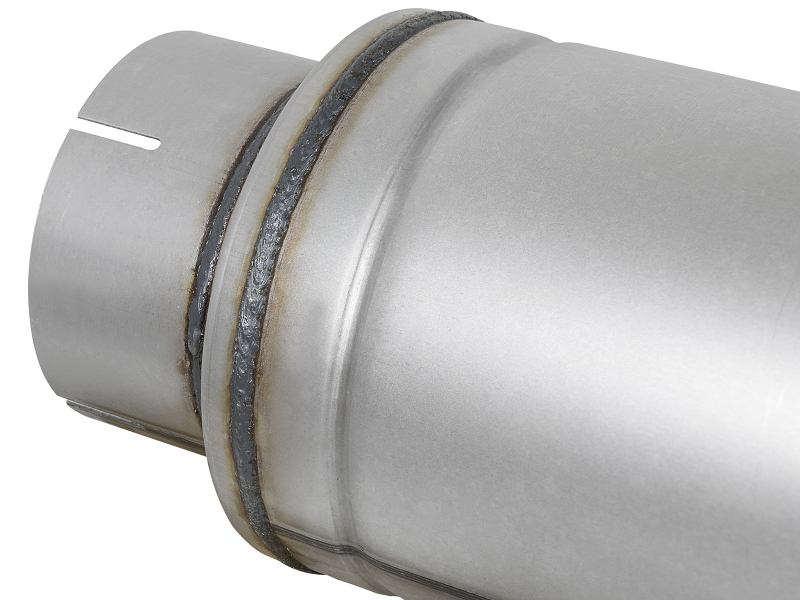 aFe ATLAS Aluminized Steel Muffler 5in Center/Center 24in L x 7in Diameter - Round Body thumbnail 8