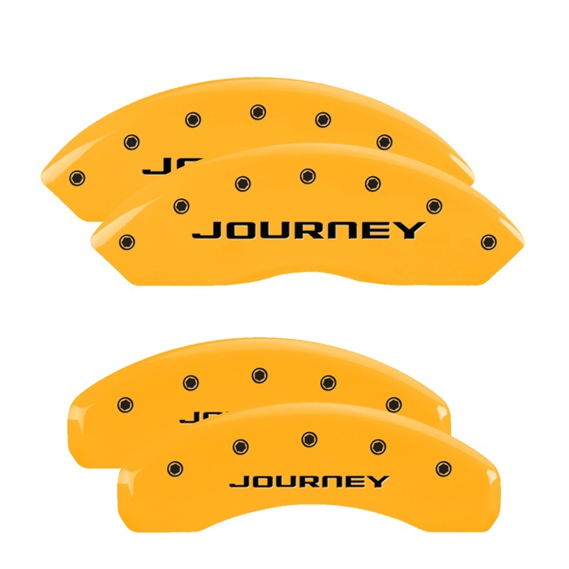 MGP 4 Caliper Covers Engraved Front & Rear With out stripes/Journey Yellow finish black ch thumbnail 7