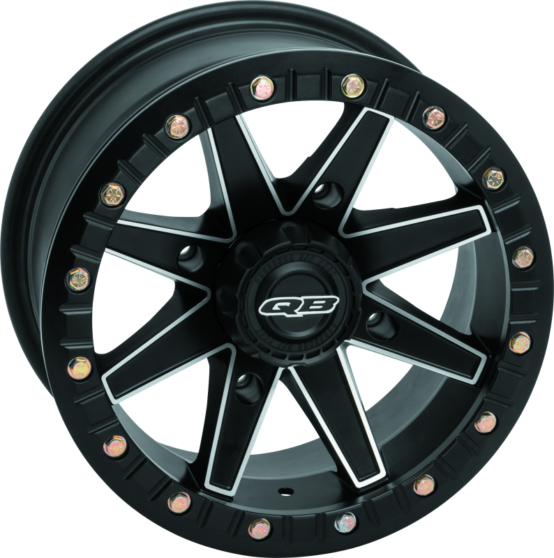 Quadboss Boss Lock Matte Black Machined Wheels 14x7 BOSS BEAD 14X7 4/110 5+2 thumbnail 2