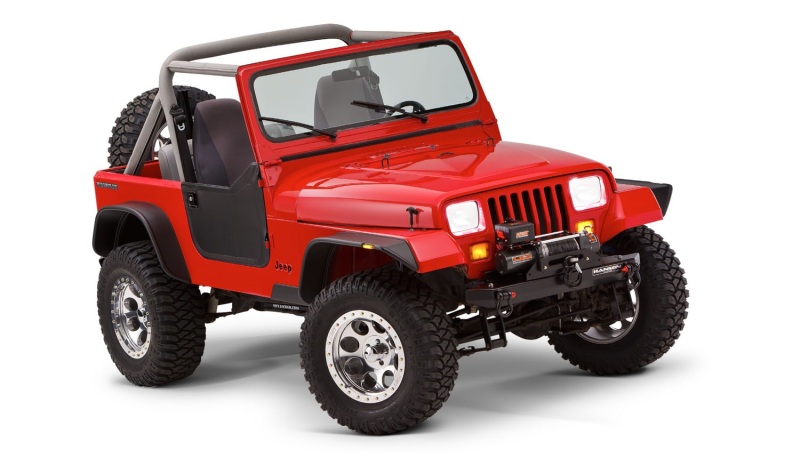 87-95 Jeep Wrangler Flat Style Flares 4pc Excludes Renegade - Black - Image 5