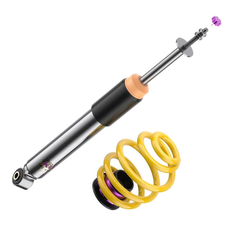 KW Variant 3 Coilover Kits 35220013 Kits, 3, 1.5 - 3.1 in. Lowered Front, 1.2 - 2.3 in. Lowered Rear, Shocks, Yellow Powdercoated Springs, BMW, Kit thumbnail 7