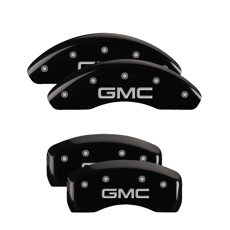 MGP 4 Caliper Covers Engraved Front & Rear GMC Black finish silver ch thumbnail 4