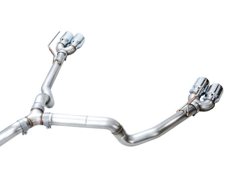 AWE Tuning 2021+ GMC Suburban/Yukon XL 5.3L 0FG Split Rear Exit Catback - Quad Chrome Silver Tips thumbnail 5