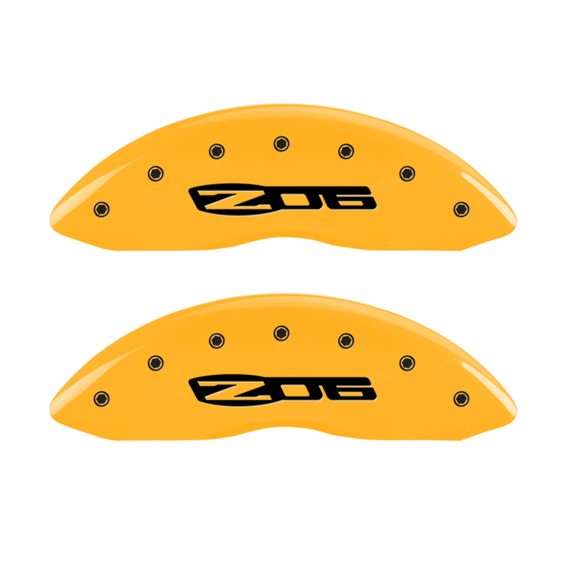 MGP 4 Caliper Covers Engraved Front C6/Corvette Engraved Rear C6/Z06 Yellow finish black ch thumbnail 9