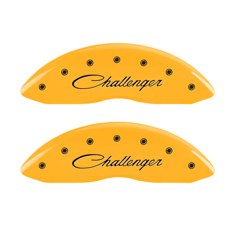 MGP 4 Caliper Covers Engraved Front Challenger Rear RT Yellow Finish Black Char 2006 Dodge Charger thumbnail 6