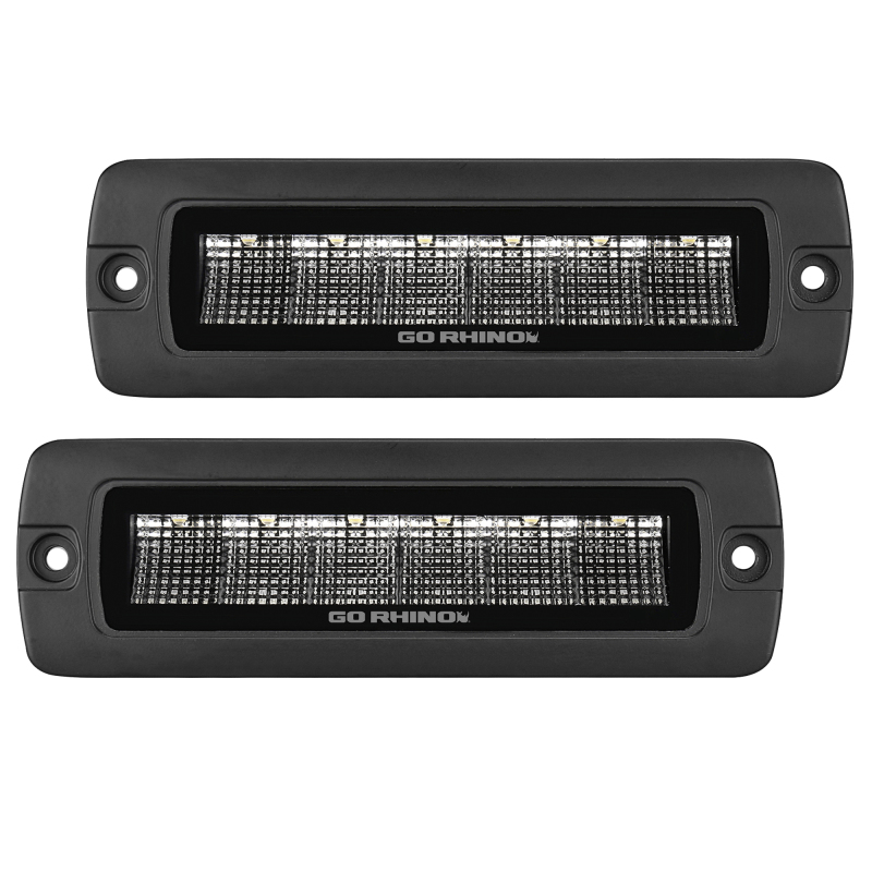 Go Rhino Xplor Blackout Series Sixline LED Flood Light Kit (Flush Mount) - Blk (Pair) thumbnail 2