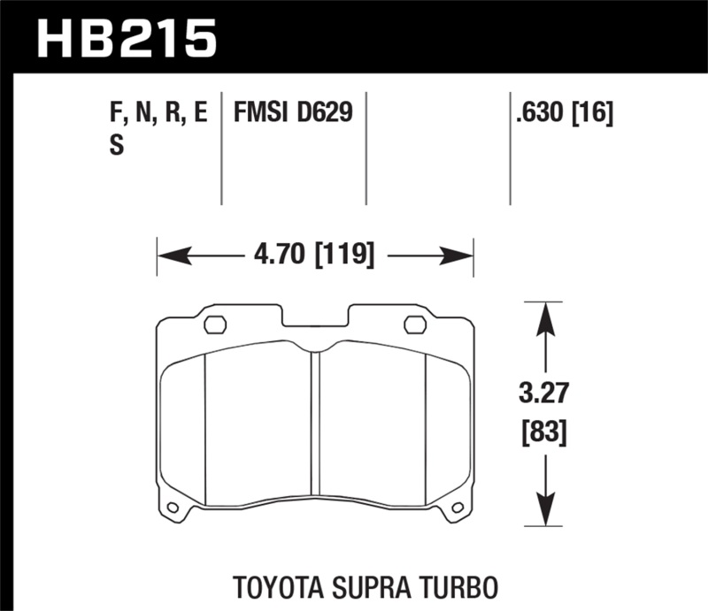 Hawk 93-98 Toyota Supra TT HPS 5.0 Street Front Brake Pads thumbnail 2