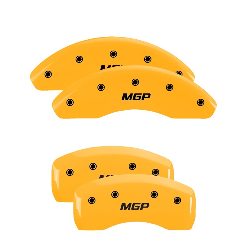 MGP 4 Caliper Covers Engraved Front & Rear MGP Yellow finish black ch thumbnail 6