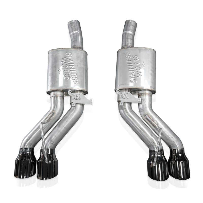 Stainless Works 22-25 Cadillac CT5-V Blackwing Axle Back Exhaust - Black Chrome Tips
