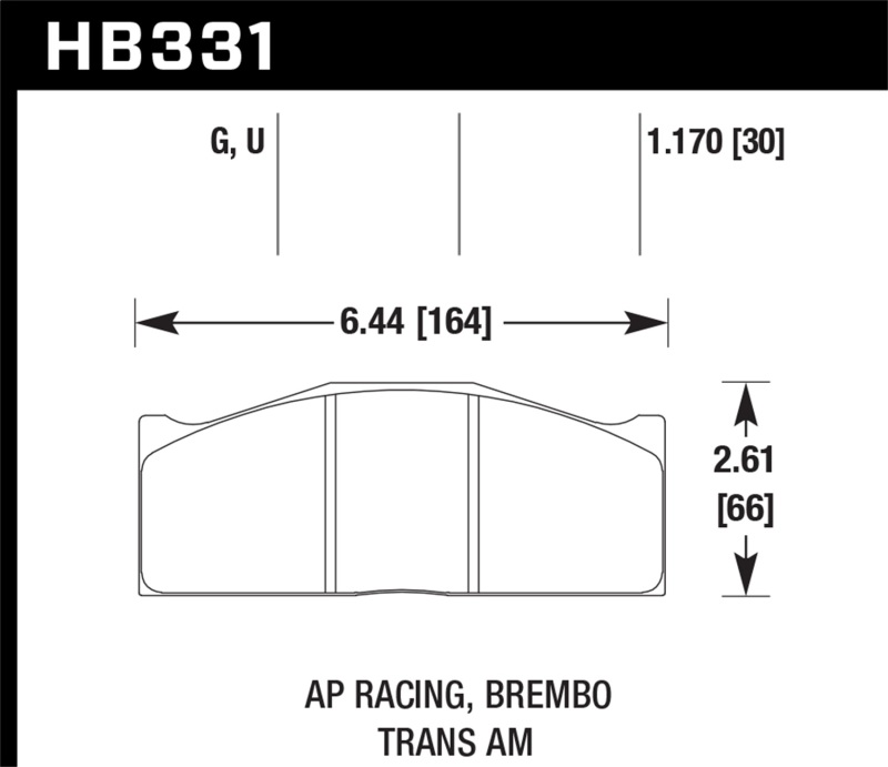 Hawk DTC-80 AP Racing/Brembo 30mm Race Brake Pads thumbnail 5