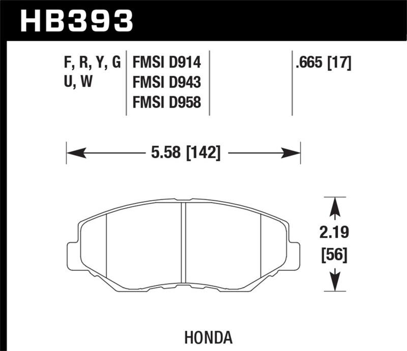Hawk 15 Honda Accord Race Front DTC-30 Brake Pads thumbnail 3