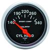 AutoMeter Gauge Cylinder Head Temp 2-1/16in. 140-340 Deg. F Electric Sport-Comp thumbnail 6