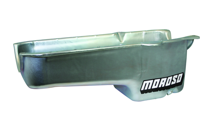 Moroso 80-85 Chevrolet Small Block (w/Pssngr Side Dipstick) Wet Sump 5qt 7.5in Steel Oil Pan - Black thumbnail 6