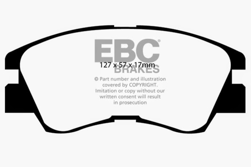 EBC 88-91 Mitsubishi Montero 2.6 Greenstuff Front Brake Pads thumbnail 3