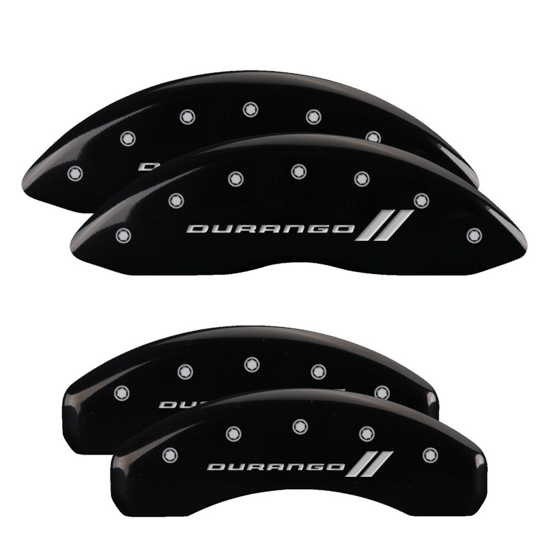 MGP 4 Caliper Covers Engraved Front & Rear 11-18 Dodge Durango Black Finish Silver Durango II Logo thumbnail 3