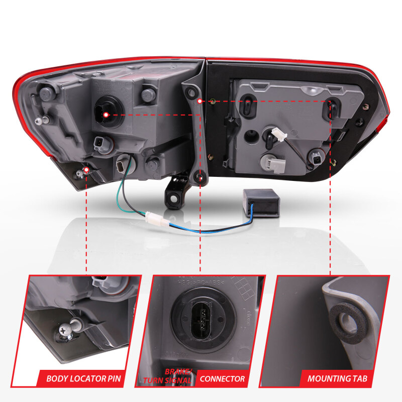 ANZO 2014-2016 Jeep Grand Cherokee LED Taillights Red/Smoke thumbnail 9