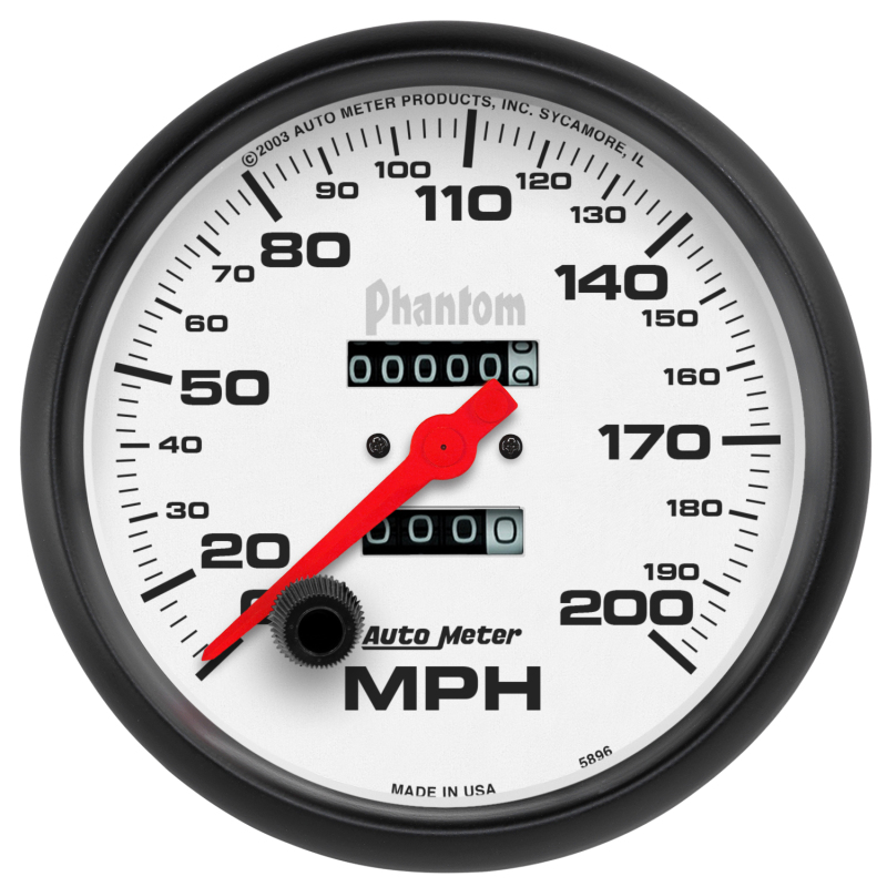 Autometer Phantom 5in 0-200 MPH Mechanical Speedometer thumbnail 3