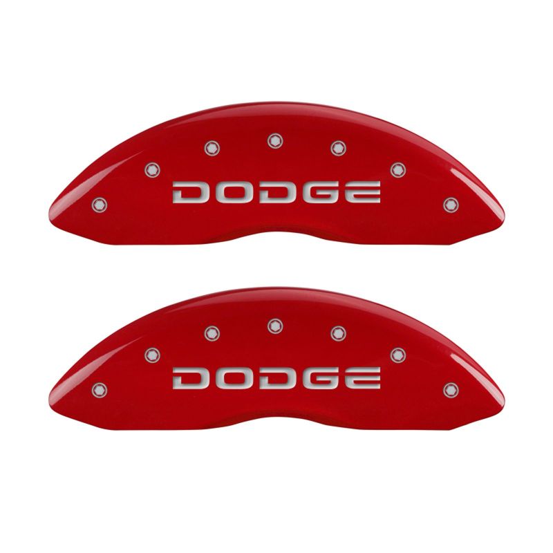 MGP 4 Caliper Covers Engraved Front & Rear Broken D/Dodge Red finish silver ch thumbnail 5