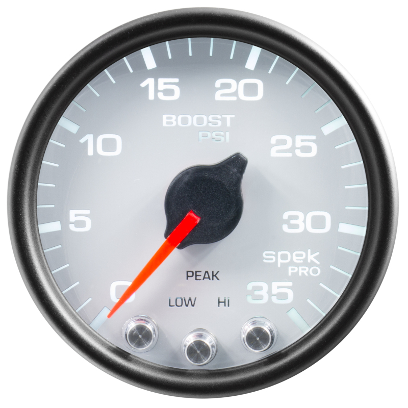 Autometer Spek-Pro Gauge Boost 2 1/16in 35psi Stepper Motor W/Peak & Warn White/Black thumbnail 7