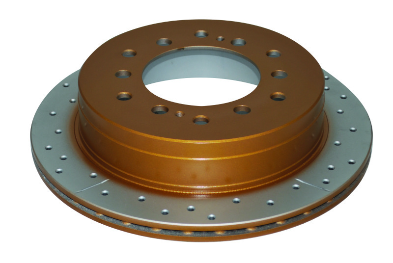 DBA Street Series X-Gold Disc Brake Rotors DBA793X Rotor, Cross-Drilled, Slotted, X-Gold, Uni-Directional, Lexus, Toyota, Rear, Each thumbnail 4