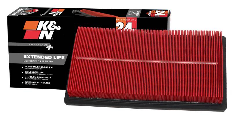 K&N Advantage Plus Air Filter 24K Miles Toyota C-Hr L4-1.2L F/I 16-19 thumbnail 2