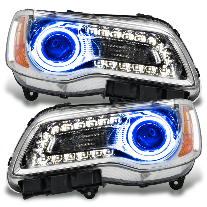 Oracle 11-14 Chrysler 300C NON HID LED Halo Headlights Chrome Housing - Blue thumbnail 2