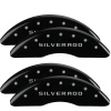 MGP 4 Caliper Covers Engraved Front & Rear Silverado Black finish silver ch thumbnail 8