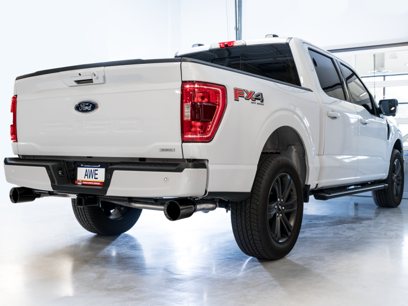 AWE Tuning 0FG 21+ Ford F150 Dual Split Rear Cat-Back Exhaust- 5in Diamond Black Tips thumbnail 6