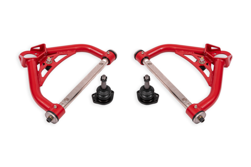 BMR 70-81 Chevrolet Camaro Non-Adj. Upper A-Arms w/ 0.5in Tall Ball Joint (Delrin) - Red